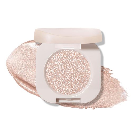 Single Nude Gold Shimmer Eyeshadow,Bright High Pigment Intense Monochrome Eye Shadow,Apply Makeup Easily,Glitter Pressed Powder Single Eyeshadow,24 Hour Eye Makeup Longwear Waterproof,Blendable