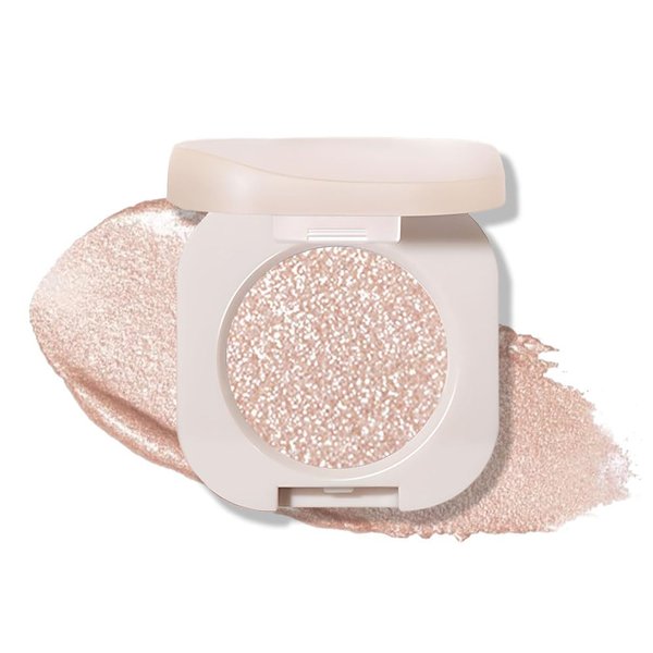 Single Nude Gold Shimmer Eyeshadow,Bright High Pigment Intense Monochrome Eye Shadow,Apply Makeup Easily,Glitter Pressed Powder Single Eyeshadow,24 Hour Eye Makeup Longwear Waterproof,Blendable