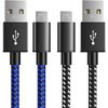 6amLifestyle PS4 Controller Charger Charging Cable, 2 Pack 10ft Extra Long Micro USB 2.0 Cable, Nylon Braided Cord, for PS4, PS4 Slim/Pro, Xbox One S/X Controller, Android Phones, Black+Blue
