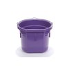Little Giant® Flat Back Plastic Animal Feed Bucket | Animal Feed Bucket with Metal Handle | Horse Feed & Water Bucket | 8 Quarts | Purple