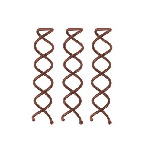 Kitsch 3 PCS Spiral Bobby Pins for Girls and Women - Rounded Tips, Chip-Resistant Bun Twist Spiral Hair Pins | Hair Bun Maker Ideal for Thin & Thick Hair, Secure Hold All-Day - Brown