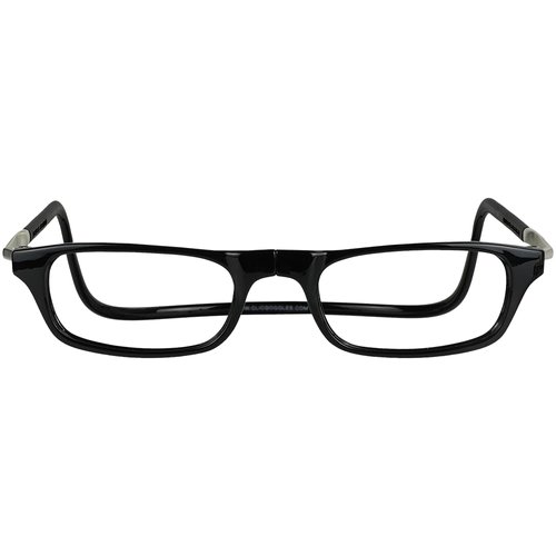 Clic Magnetic Reading Glasses for Men or Women, Computer Readers, Original Long (M-L, Black, 2.00 Magnification)