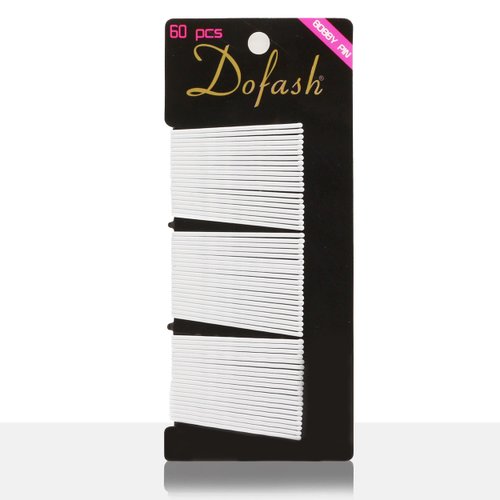 Dofash 5Waves Bobby Pins White Hair Pins 5CM/2IN Hairpins Decorative Hair Accessories for Women Wedding, White Gray Hair - 60 Count/Card