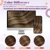 LaaVoo Clip in Hair Extensions Balayage Brown to Caramel Blonde Clip in Hair Extensions Real Human Hair Brown Balayage Human Hair Extensions Clip ins Silky Straight 14 Inch 80g/5pcs