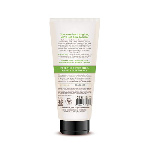 Soapbox Gentle Exfoliating Body Scrub ? Bamboo & Green Tea ? 6oz ? Moisturizing Body Scrub for Visibly Smoother Skin with Bamboo Oil, Vitamin C and Aloe Vera