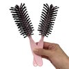 Styling Gear Detangling Hair Brush Nylon Bristles 7 Row Teasing Womens Brush For Thick Hair Small Travel Hairbrush Brush For Hair 2 Pcs. (Light Pink)
