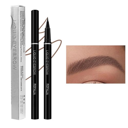 0.01mm Ultrafine Liquid Eyebrow Pencil to Create Thin to Thick Micro Hair-like Eyebrow, Instant Lift Eyebrow Color, Long-lasting Waterproof Natural Look Eyebrow Pen (#03 Light Brown)