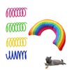 Andiker Catnip Toy&4pcs Cat Spring Toys, Colorful Plush Rainbow Pet Pillow, Cat Chew Toy for Kitten Scratch, Bite and Hug, Interactive Cat Toy for Indoor Cats to Smooth Mood and Relax (Darker)