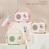 Mini Karaoke Machine for Kids, Portable Bluetooth Speaker with 2 Wireless Microphones HiFi Music Player, Retro Microphone and Speaker Set Gifts for Kids Birthday Home Party (Pink)