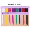 Go Ho 8 Colors Water Activated Eyeliner Palette,High Pigment Bright Vibrant Fluorescent Rainbow Colorful Eye/Face/Body Paint,Matte and UV Paint Graphic Eyeliner with Brushes -02