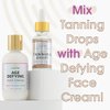 GLEOW Face Tanning Drops to Add to Moisturizer, Face Self Tanner Drops with Revitalizing Cream, Self Tanning Drops for Face and Body, Bronzing Drops with Hydrating Cream 1oz+3.4oz