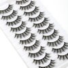 SYlashes False Eyelashes 15mm Faux Mink Lashes Fluffy Thick Crossed Soft Wispy Luxury Volume Fake Lashes 10 Pairs Pack