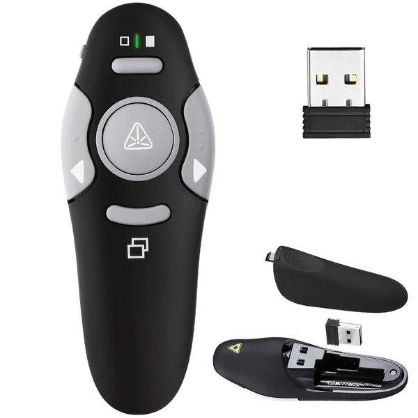 KUIYN Presentation Clicker Remote, Wireless USB Presenter, Slideshow PowerPoint Clicker, Compatible with Win10︱MAC - Support PPT︱Keynote︱Google Slides