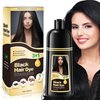 TENGLONG Black Hair Dye Shampo, Instant Black Dye Shampoo for Gray Hair,3-In-1 Color Shampoo–Long Lasting–100% Gray Coverage–Herbal Ingredients For Men & Women 500ml-BLACK
