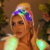 DRESBE Light Up Headband Colorful LED Mirror Headbands Glow Party Rhinestone Hair Accessories for Women