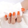 Stbisen Orange Press-On Nails, Squoval Medium Length Press-On Nails, Glossy Press-On Nails, Glue-On Nails, Full Cover Fake Nails, Perfect Fit False Nails, Stick-On Nails for Women, Orange Nails
