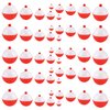 Coopay Fishing Bobbers 30Pcs-50Pcs/Lot Hard ABS Fishing Floats Set Snap on Float Red/White Bobbers Push Button Round Buoy Floats Fishing Tackle Accessories (1inch-50pcs)
