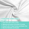 American Baby Company 2 Pack Fitted Crib Sheets 28" x 52", Soft Breathable Neutral 100% Cotton Jersey Sheet, White, for Boys and Girls, Fits Crib and Toddler Bed mattresses