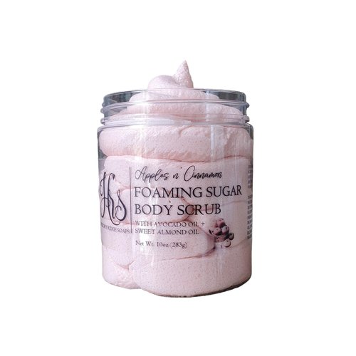 Apples n' Cinnamon Foaming Sugar Scrub | Whipped Sugar Body Scrub | Emulsified Scrub | Moisturizing Body Scrub| Exfoliating Body Care | Gift