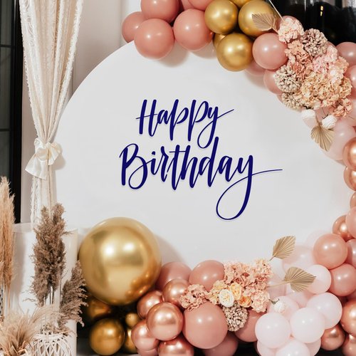 Sinload Happy Birthday Party Decal Sign for Backdrop Letters Peel and Stick Happy Birthday Gender Reveal Sticker for Balloon Arch Decorations Party Sign Wall Decor(Blue)