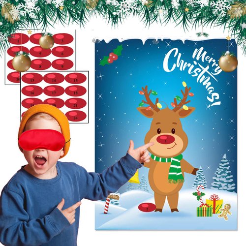 Christmas Party Games for Kids Pin The Nose On The Deer Kids Christmas Games for Party Christmas Activities for Families Pin The Nose On The for Adults Christmas Games