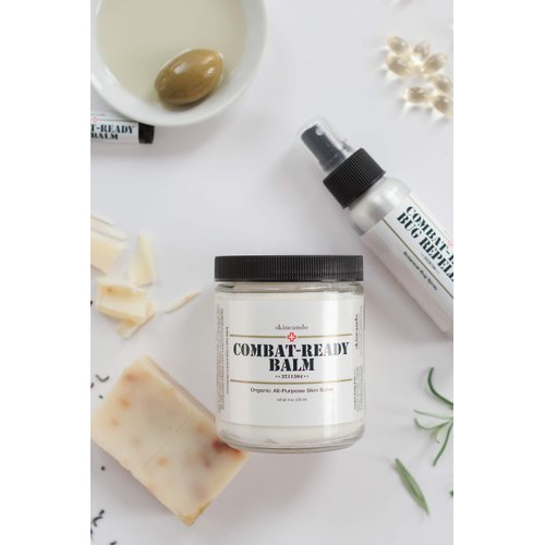 Combat Ready Skin Balm 8oz by Skincando – All Natural - Intensive Moisturizer – Skin Cream - Organic ingredients – Apricot Kernel Oil – Grapefruit Seed Extract – Black Spruce - Black tea Moisturizer