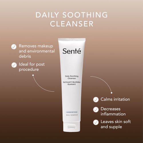 Senté Daily Soothing Facial Cleanser For Dry and Sensitive Skin - Gently Removes Oil, Impurities and Makeup - with Vitamin E - 5.5 Fl Oz