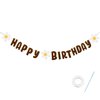 uxcell Flower Birthday Banners, 9.84 Ft Birthday Sign Banner Flags with Ribbon for Birthday Party Supplies Coffee