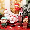 HyDren 6 Pcs Christmas Plush Set Christmas Tree Ornaments Set Mini Christmas Ornaments Snowman Elk Gingerbread Man Elf Santa Stuffed Animals for Christmas Party Gift Favors