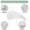 Microfiber Hair Drying Towel - 2Packs Waffle Long Hair Head Turban Wraps Terry Cloth Fast Absorbent Dry Anti Frizz Twist Plopping Curly Shower Turban for Women Wet Hair (White)