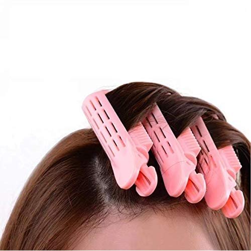 KDDOM 4 Pcs Pink Volumizing Hair Root Clip Natural Fluffy Hair Clip DIY Fluffy Curler Clamps Magic Salon Wave Hair Root Clip