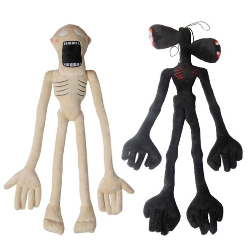 Zhaowenjing 2pcs Double Head Plush Toy [21.5 Inch] Kids Teddy Horror Stuffed Birthday Gift Toys, Interactive Plush Dolls for Boys and Girls (Off-White and Black)…