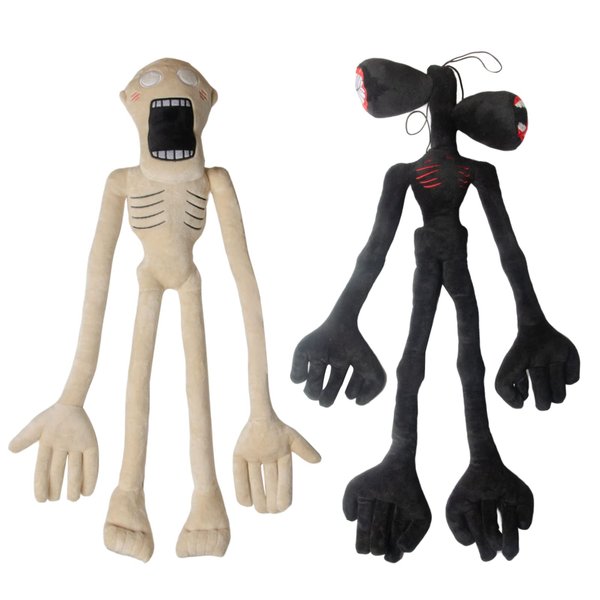 Zhaowenjing 2pcs Double Head Plush Toy [21.5 Inch] Kids Teddy Horror Stuffed Birthday Gift Toys, Interactive Plush Dolls for Boys and Girls (Off-White and Black)…