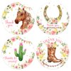 48Pcs Horse Thank You Stickers, Pink Horsing Back Riding Party Decorations - Western Girl Boots Thank You Stickers Labels for Cowgirl Party Favors, Envelope & Gift Bags
