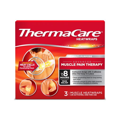 ThermaCare Portable Heating Pad, Joint and Muscle Relief Patches, Multi-Purpose Heat Wraps, 3 Count