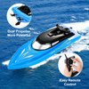 Wemfg RC Boat Remote Control Boats for Pools and Lakes, RH701 15km/h High Speed Mini Boat Toys for Kids Adults Boys Girls Blue