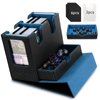 TiMOVO MTG Deck Box, MTG Commander Card Deck Box with Commander Display & Dice Tray Fits 400+ Unsleeved Cards, Leather Magnetic Card Storage Case with 6 Dividers for TCG CCG Magic Cards, Black+Blue