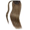 Ve Sunny Ponytail Hair Extensions Dark Brown Real Hair Ponytail Extension Highlights Pony Tails Hair Extensions Brown Human Hair Ponytail Dark Brown Highlighted Caramel Blonde 18inch 80G