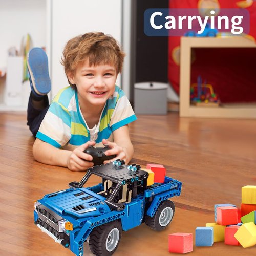 VERTOY Remote Control building Kits, STEM Toys for boys/Girls 6-12 Year Old, Educational Construction Set for Pickup Truck or Racing Car Model, best birthday Gifts for Kids Age 6 7 8 9 10-12