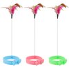 Cat Collar Toy, 3 Pcs Cat Feather Toy with Neck Collar, Interactive Self Playing Toys with Bell for Indoor Kittens Small Animals(Pink/Blue/Green)
