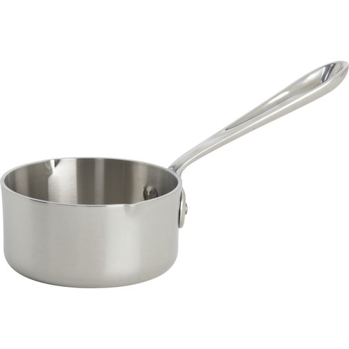 All-Clad D3 3-Ply Stainless Steel Butter Warmer 0.5 Quart Induction Oven Broiler Safe 600F Pots and Pans, Cookware, Sauce Pan Silver, 1/2-Quart