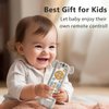 KOESMG Baby TV Remote Control Toy with Soft Silicone Teether Cover, Musical Realistic Play Remote Toy with Light and Sound, 3 Language Educational Learning Toy for 6M+ Boy and Girls