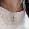 TseanYi Conch Pendant Necklace Beach Conch Necklace Silver Bead Chain Station Necklace Small Conch Choker Necklace Tiny Beadeds Chain Necklace Minimalist Chain Necklace