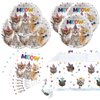 Cat Party Supplies Tableware ,20 Plates and 20 Napkins and Tablecloth71 '' x 42 '',Kids Cat Birthday Theme Party Decorate Supplies