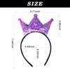Crown Headband Laser Glitter Hair Band Crown Sequin Hair Accessories Girls Women Birthday Party International Children's Day (Violet)