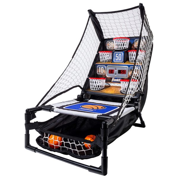 Franklin Sports Basketball Arcade Game - Table Top Bounce A Bucket Shootout - Indoor Electronic Basketball Gameroom Game for Kids