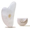 Rena Chris Gua Sha Facial Tools-Fuller, Ergonomic White Jade Gua Sha Stone for Face Massager,Jawline Sculpting and Puffiness Reducing,Skin Care Gift(White)