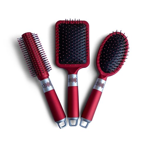 BeaverStrong 3Pcs Luxury Hair Brush Set, Premium Style Round Oval and Paddle Hair Brushes for All...
