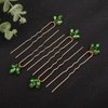 Rumtock 5pcs Green Rhinestones Gold Hair Piece for Women Girls Wedding Bridal Hair Styling Hair Pins Cute Handmade Jewelry (Emerald)