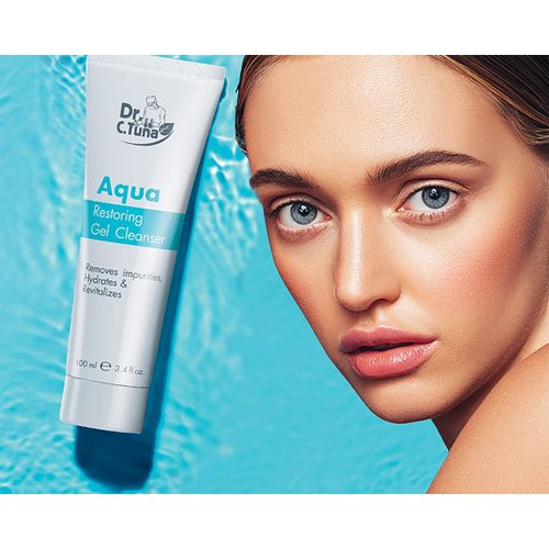 FARMASI Dr. C. Tuna Aqua Restoring Gel Cleanser, Gentle Hydrating Facial Cleansing Treatment for All Skin Types, Daily Facial Cleanser Gently Removes Dirt, Impurities, 3.4 fl. oz/100 ml